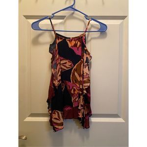 NWOT Mossimo Women’s Navy, Peach, Pink Tropical/Floral Print Flowy Open Back Sle